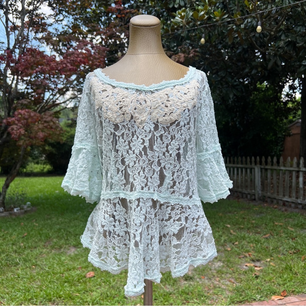 Free People - Lace Peplum Top